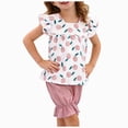 thumbnail image 3 of kaprioy Toddler Girl Clothes Toddler Baby Girl Summer Clothes Outfit Print T Shirt Top Jogger Pants Short Set Infant Girl Clothes 6 12 18 24 months 2T 3T 4T, 3 of 6