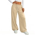 thumbnail image 5 of Resicozy Wide Leg Sweatpants Women Low Rise Baggy Pants Fall Fashion Lounge Lightweight Sweat Pants with Pockets Beige S, 5 of 5