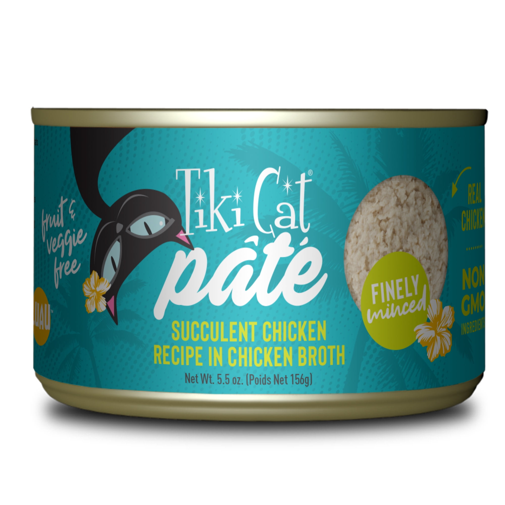 (6 pack) Tiki Cat Luau Pate Wet Cat Food, Chicken, 5.5 oz. Can