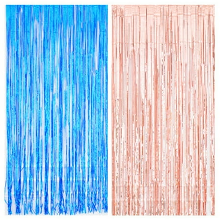 WORGEOUS  3 PCS Wedding Supplies Aluminum Foil Curtain Birthday Decoration