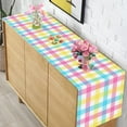 thumbnail image 6 of Linen Easter Blue Pink Yellow Buffalo Check Plaid Table Runner 72 Inches Long Spring Summer Holiday Farmhouse Table Decor for Dining Room Kitchen Home Party, 6 of 6
