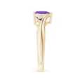 thumbnail image 3 of ANGARA Natural Heart-Shaped 1.1 ct Amethyst Bypass Ring with Diamonds in 14K Yellow Gold for Women (Size-7mm) | February Birthstone, Anniversary, Jewelry Gift for Women | Natural Amethyst Ring, 3 of 10