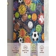 thumbnail image 6 of Sheer Curtains 72 Inches Long 2 Panels, Rugby Football Basketball Sports Rod Pocket Curtain Voile Draperies, Watercolor Graffiti Style Light Filtering Window Treatment for Living Room Bedroom, 6 of 8