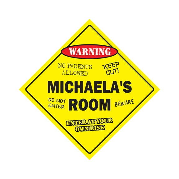 Michaela's Room Sign Crossing Zone Xing | Indoor/Outdoor | 14" Tall kids bedroom decor door children's name boy girl