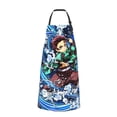 thumbnail image 2 of Demon Slayer Adjustable Bib Apron, Waterdrop Resistant Aprons with 2 Pockets Cooking Kitchen Aprons for Women Men Chef, 2 of 8