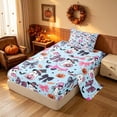 thumbnail image 2 of Homewish Cute Coquette Ghost Twin Sheets, Halloween Bat Pumpkin Candy Bedding, Sky Blue, 3pcs (1 Flat Sheet, 1 Fitted Sheet and 1 Pillowcase), 2 of 6