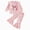 H226-Pink, variant on TOWED22 Girls 2 Piece Outfits Cute Graphic Print Crew Neck Sweatshirt and Cute Wide Leg Pants Clothing Set,Pink,3-4 Y
