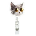 thumbnail image 2 of SLYNSHome Badge Reels Retractable Badge Holder,Cartoon Cat ID Name Card Holder Cute Kitten Badge Reel for Work Office Nurse Teacher, 2 of 6