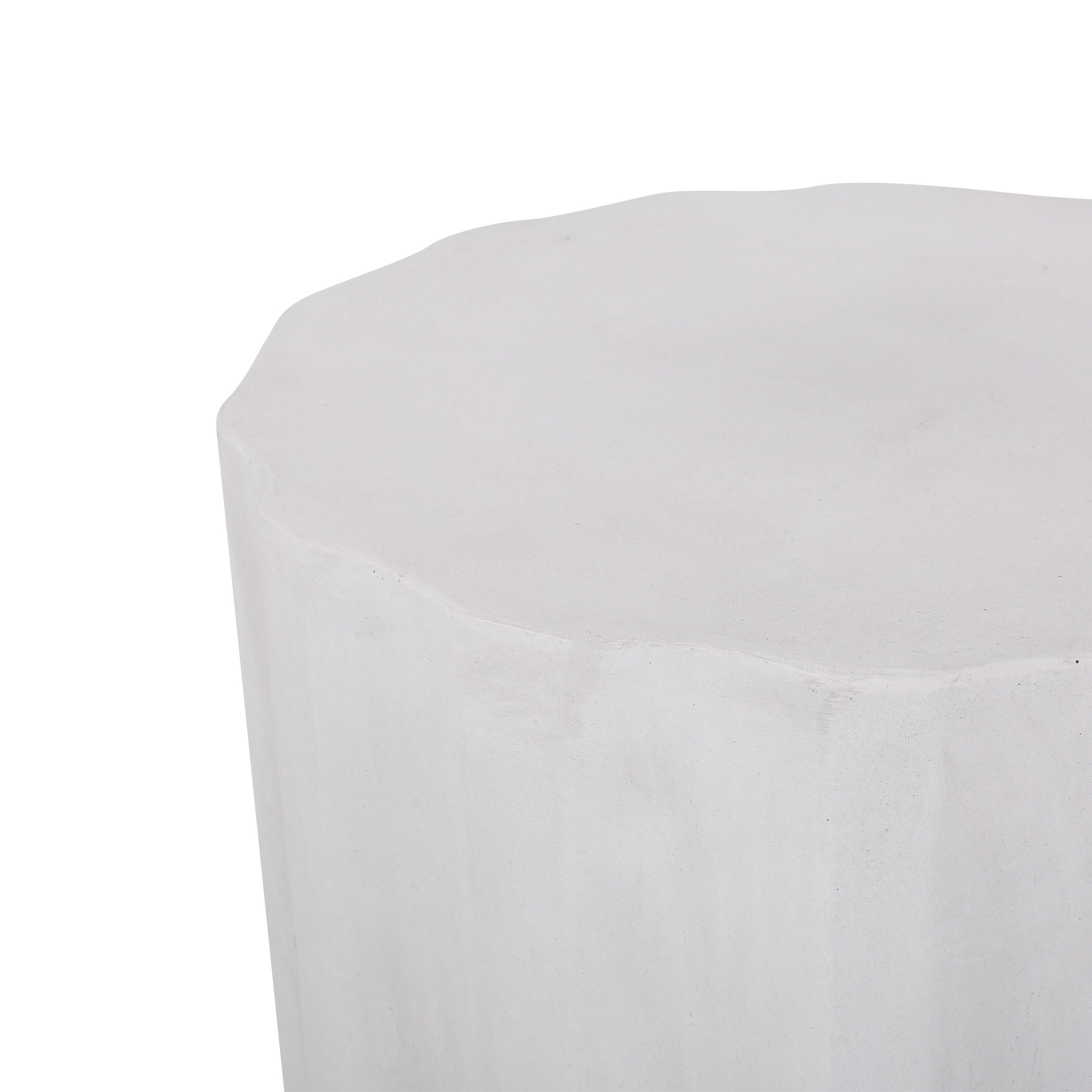 Deanna Lightweight Concrete Outdoor Side Table, Antique White