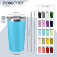 thumbnail image 2 of YOUKE OLA Juego de 20 vasos térmicos de acero inoxidable de 590 ml, 2 of 7