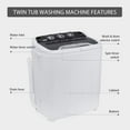 thumbnail image 7 of SPECSTAR Electric Portable 2 in 1 Twin Tub Mini Laundry Washer and Spin Dryer Combo Washing Machine with Drain Hose for Apartments 13.5lbs Black & White, 7 of 7