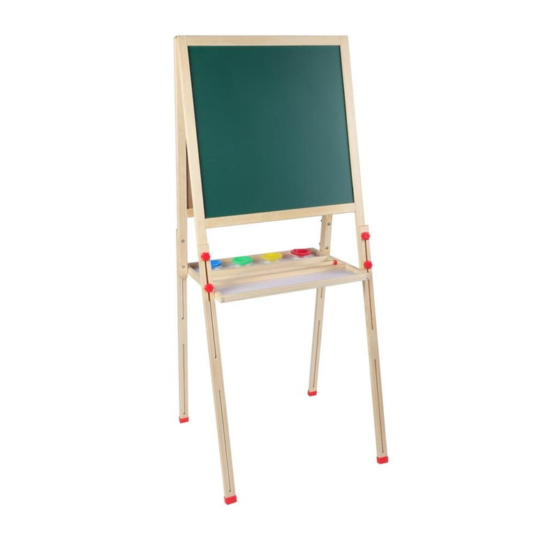 Homfa Easel for Kids, Height Adjustable Art Easel Chalkboard for Kids Ages  4-8, Double Side Magnetic Easel with Paper Roll