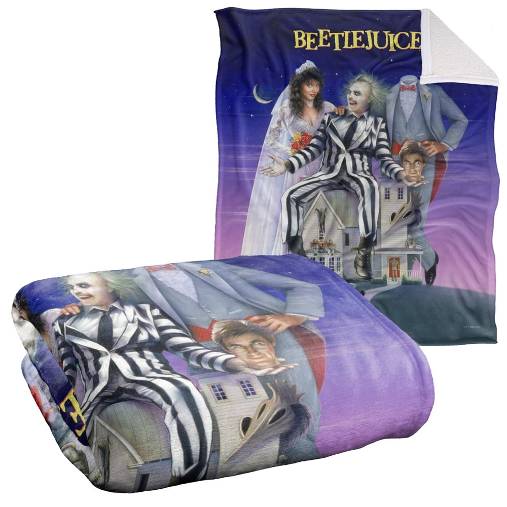 Beetlejuice Blanket, 50"x60", Poster Silky Touch Sherpa Back Super Soft