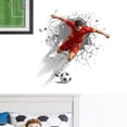 thumbnail image 5 of Soccer Themed Wall Decal 1 Set Of Stickers, Dynamic Football Player Wall Art For Home Bedroom Living Room Office Decor, Easy To Apply Removable Wall Stickers For Sports Fans,, 5 of 7