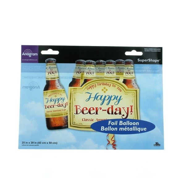 XL 25" Happy Beer Day Birthday Balloon Super Shape Mylar Foil Party Decoration