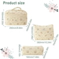 thumbnail image 7 of 3 Pc Cotton Quilted Makeup Bag Makeup Bag Aesthetic Cute Cosmetic Bag Large Small Travel Toiletry Bag, 7 of 7