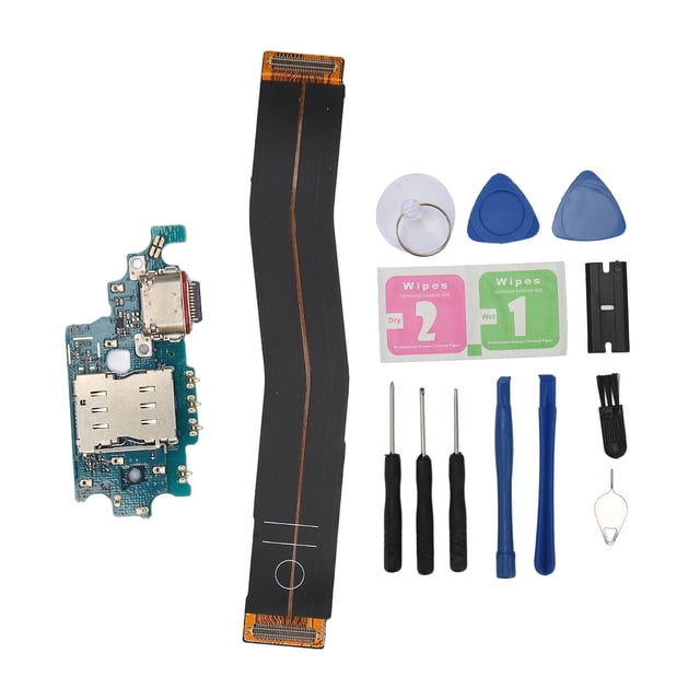 Conector de base para Samsung Galaxy S21 Plus G996B Versión UE USB C Puerto de carga de teléfono Cable flexible Pieza de repuesto con herramientas de reparación