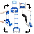 thumbnail image 5 of IVV Folding Hand Truck Dolly, Aluminum Portable Cart with Telescoping Handle and Rolling Swivel Wheels - Blue, 5 of 10