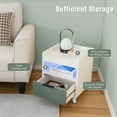 thumbnail image 2 of Gymax Nightstand Modern Beside End Table w/ LED Lights Open Compartment & Drawer, 2 of 10