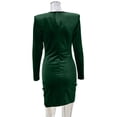 thumbnail image 5 of gakvbuo Fall Dresses for Women 2022 Plus Size Wrap Dresses for Women Wedding Guest Long Sleeve V Neck Slim Fitted Ruched Cocktail Party Short Dress Mini Dress, 5 of 5