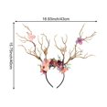 thumbnail image 7 of Slccxzc Floral Deer Antler Headband Forest Fairy Tree Branch Headpiece for Halloween Party, 7 of 7