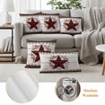 thumbnail image 6 of Texas Star Vintage Outdoor Waterproof Pillow Covers, Red Berry Retro Art White Wooden Decorative Square Throw Pillowcase Sofa Cushion Sham for Patio/Couch/Chair, 26"x26" 2 Pack, 6 of 8