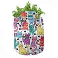 thumbnail image 3 of Cat Grow Bags 5-Pack, Colorful Romantic Mascots, Heavyduty Fabric Pots with Handles for Plants, 2 Sizes, Multicolor, by Ambesonne, 3 of 3