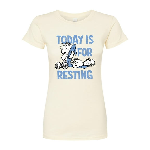 Peanuts - Today Is For Resting - Juniors Fitted Graphic T-Shirt