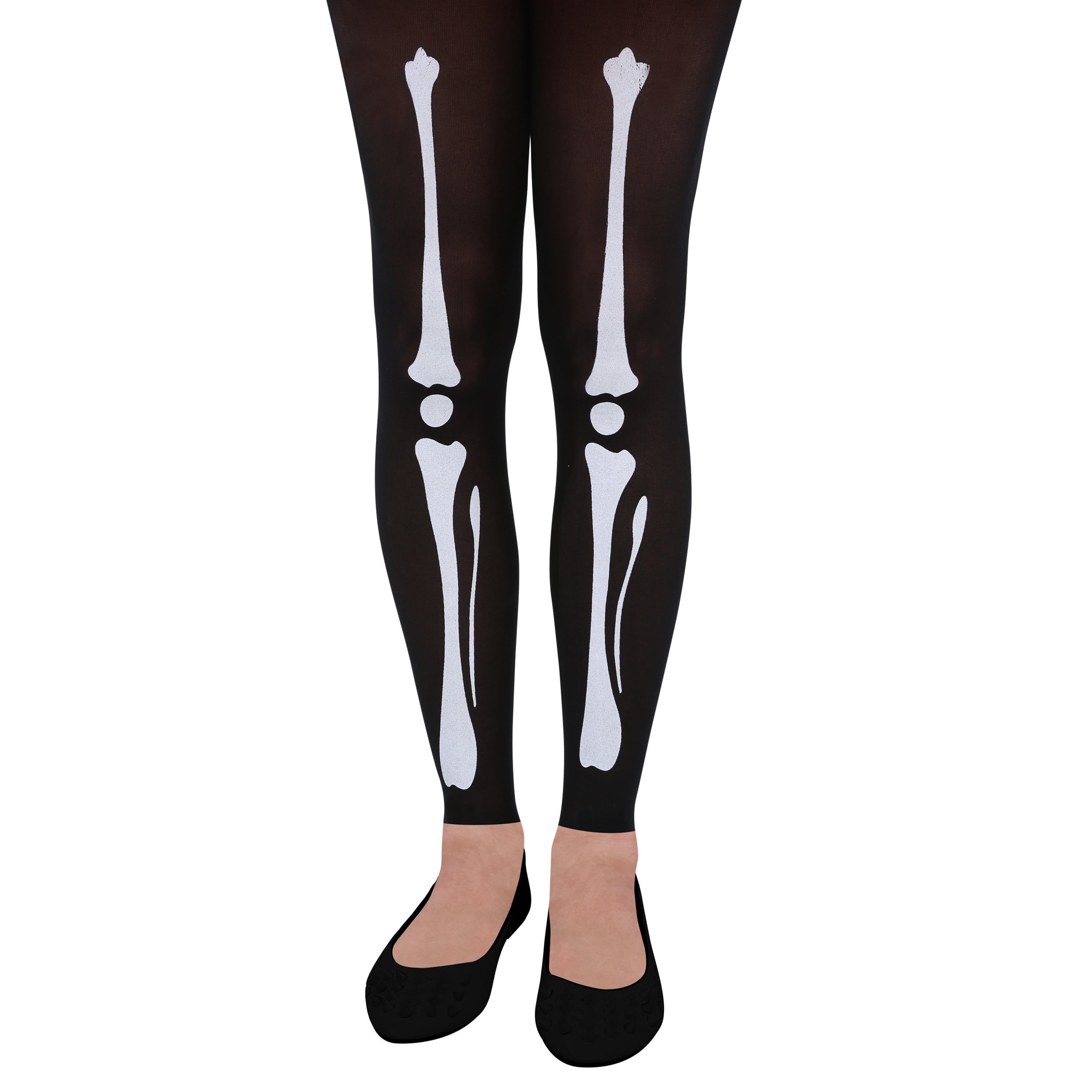 Halloween Woman White Skeleton Tights