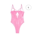 thumbnail image 1 of Lencería delgada para mujer Ropa de dormir sexy para mujer Body de encaje con tiras, L, Rosa fluorescente Monstrate XX000067-12, 1 of 7