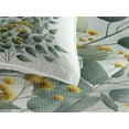 thumbnail image 3 of Ambesonne Eucalyptus Leaves Quilted Coverlet 3 Pcs, Branch Triangle, Queen Size, Laurel Green White, 3 of 4