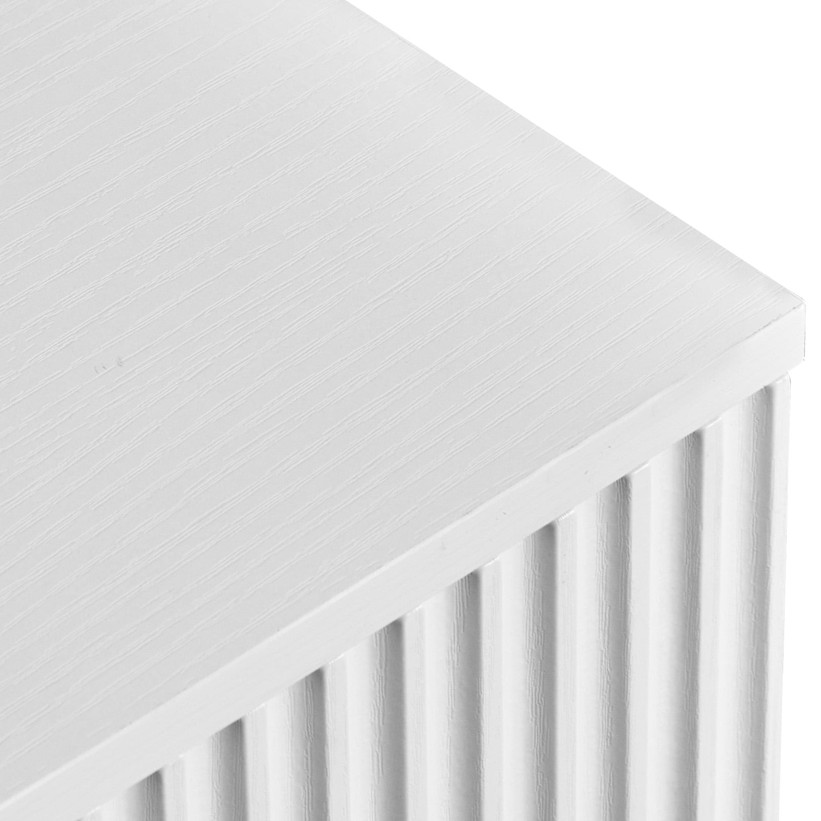 Handleless Grille-Finished 3-Drawer Bedside Table, P2 Particleboard + MDF & Melamine Veneer + Thermoformed Drawer Dresser 23.62*12.99*22.05in White