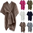 thumbnail image 2 of LinYooLi Women's Elegant Shawl Wrap - Cross Front Solid Color Poncho Cape - Wrap Topper Knitted Cardigans Sweater Shawls, 2 of 4