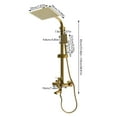 thumbnail image 2 of Miumaeov Bathroom Gold Brass Shower Fixture System Wall Mount Rainfall Shower Valve Faucet Set, 2 of 21