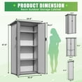 thumbnail image 4 of YODOLLA Armoire de Rangement Extérieure Haute en Résine avec Tablettes Ajustables, Petite Armoire Verticale en Plastique pour Outils de Jardin avec Étanchéité pour Cour Arrière, Jardin, Patio, Pelouse, Gris, 4 of 9