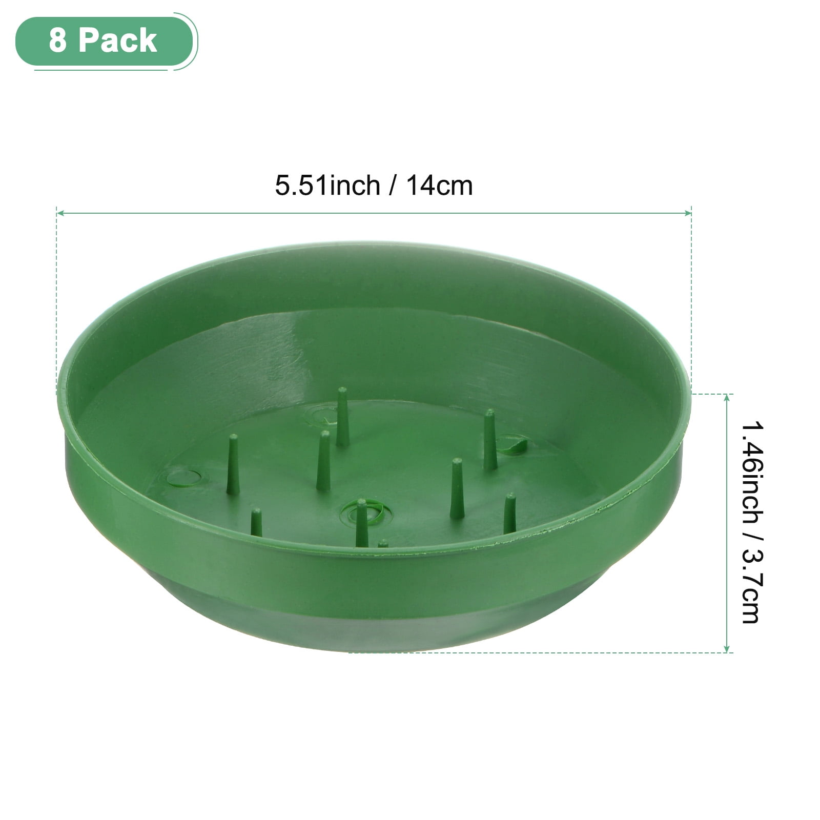 8-Pack Floral Centerpiece Trays, 5.51 Inch Plastic Bowl Flower Arrangement Base Round Foam Holder [Green]