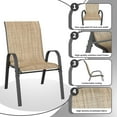 thumbnail image 4 of YEXJ Patio Dining Chairs Set of 4, Outdoor High Stacking Chairs for All Weather, Breathable Seat Fabric and Alloy Steel Frame for Backyard, Porch, Garden-4-Beige, 4 of 10