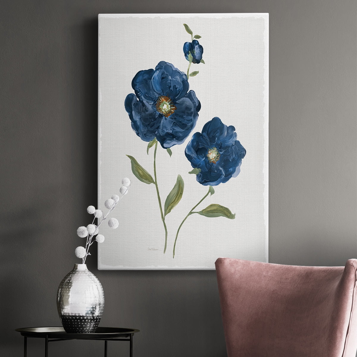 Blue Poppies Premium Gallery Wrapped Canvas - Ready to Hang