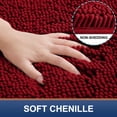 thumbnail image 2 of Juego de alfombras de baño Smiry, suaves y absorbentes, de chenilla, color burdeos, 2 of 8