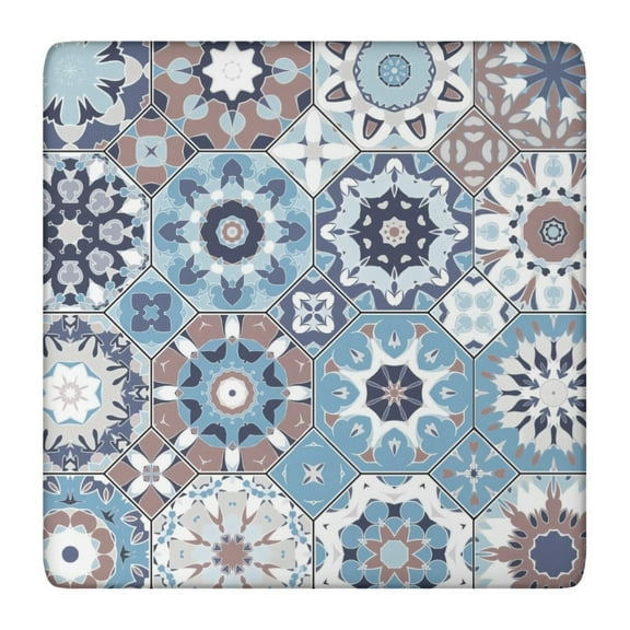 Square Tablecloth with Elastic Edges 36 * 36 Inch Waterproof Boho Table Cover Washable Indoor and Outdoor for Party Kitchen Dinner Banquet Patio Picnic