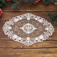 thumbnail image 1 of 1 Pcs Manteles de Encaje, 15x5.9 Pulgadas, Doilies Vintage Ovalados Bordados de Encaje para Decoración de Mesa, Blanco, 1 of 7