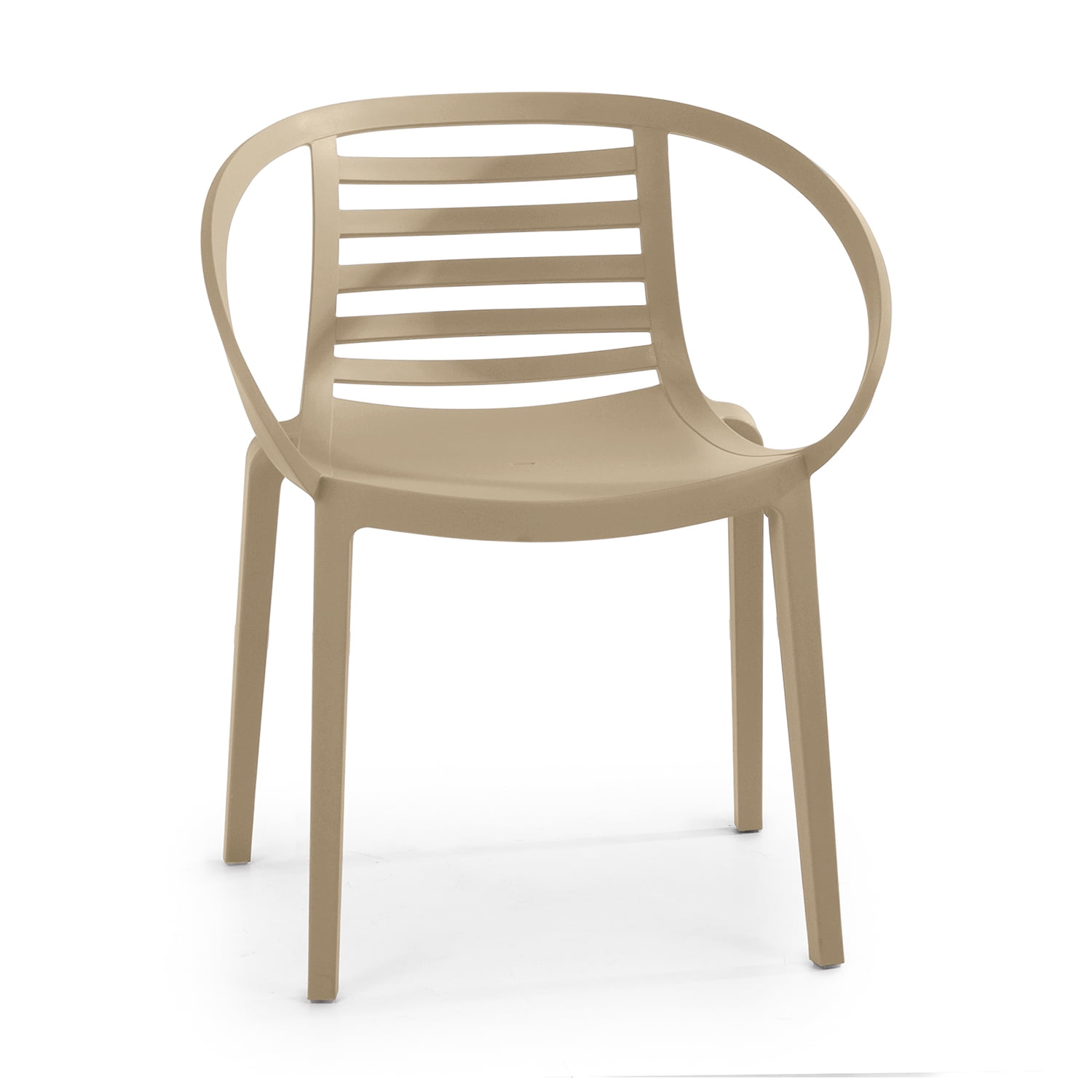 WRGHOME Syracuse Modern Outdoor/Indoor Plastic Resin Stacking Patio Dining Chairs  (Set of 2) - TAUPE