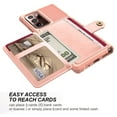 thumbnail image 3 of Samsung Galaxy Note 20 Ultra Wallet Case, Dteck Heavy Duty Hard Silicone Shockproof Case Flip Leather Card Holder Protective Cover For Samsung Galaxy Note 20 Ultra 6.9 inch, Rosegold, 3 of 8