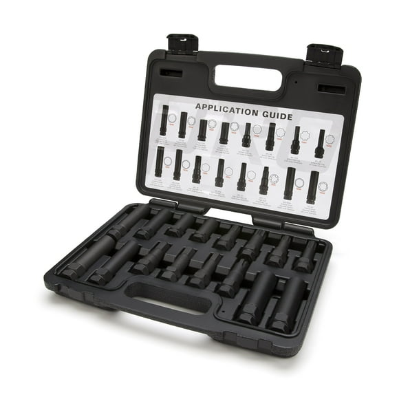 Steelman Pro - 78537 16-Piece Locking Lug Nut Master Key Set for Auto Mechanics Variety of Spline Star and Hex Style Keys Thin-Walled/Extra-Long Lug Keys to Prevent Damage to Wheels Double-Hex Heads