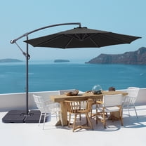 ACEGOSES 10ft Outdoor Offset Patio Hanging Umbrella with Steel Ribs for Deck, Balcony and Garden,Black