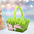 thumbnail image 2 of Dengmore Easter Gift Bucket Green Grass Portable Non-woven Bag Easter Decorations Happy Easter Fabric Baskets Decorative Cloth Organizer Storage Boxes for Home Office, Green, 2 of 9