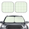 thumbnail image 2 of Fotbe Pistachio Green Checkboard Juego de 2 Piezas de Parasoles para Parabrisas | Bloqueador Solar para Auto | Accesorios Plegables para Protección Solar Interior-Medium, 2 of 6