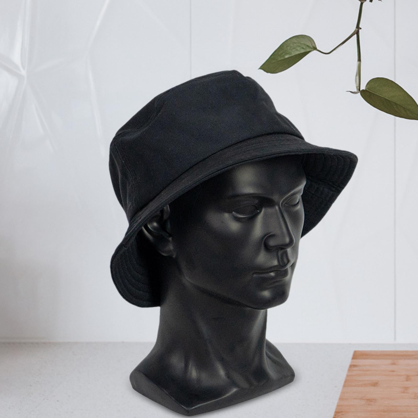 Serenable Male Mannequin Head Freestanding Stand for Making Market Barber Shop Matt Black