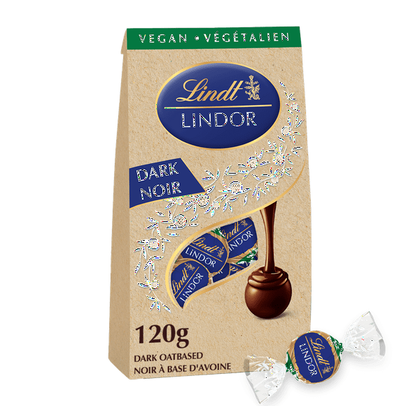 Lindt LINDOR Vegan Dark Chocolate Truffles Bag, 120g, LINDT LINDOR VEGAN DARK 120G BAG