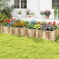 thumbnail image 4 of Costway 1 PCS Natural Acacia Wood Rectangular Planter Box with Liner, Drainage, Indoor Outdoor Beige, 4 of 10
